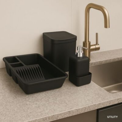 Kit Pia Full ( Escorredor de Louuça + Dispenser + Lixeira)