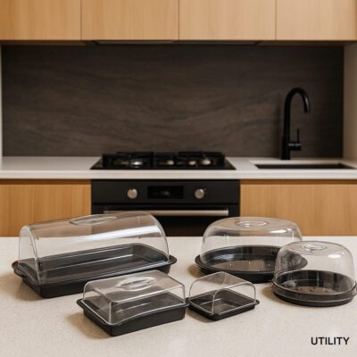 Kit Mesa Morn | 1UN de cada (Porta Bolo, Porta Frios, Porta Pão, Manteigueira e Queijeira)